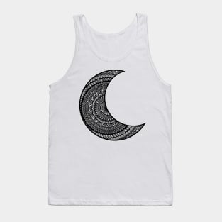 Black half moon mandala art Tank Top